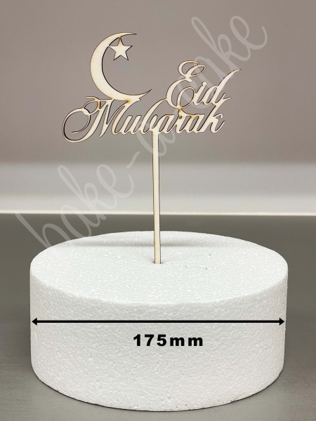 Torten Topper Holz - Eid Mubarak mit Mond